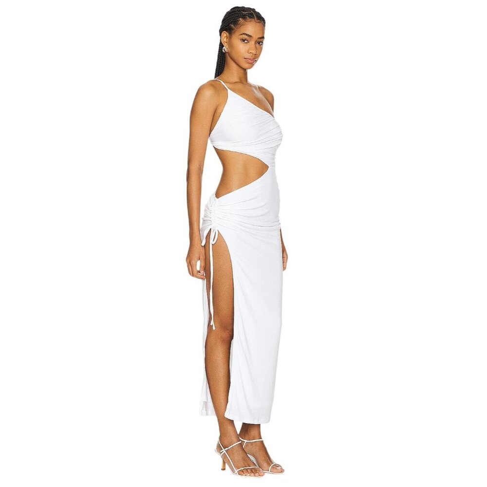SNDYS Nera Cutout Maxi Dress in White Medium New Womens Cut out Gown
